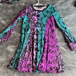 Pixie Lane Vibrant Pink and Blue Kids Dress